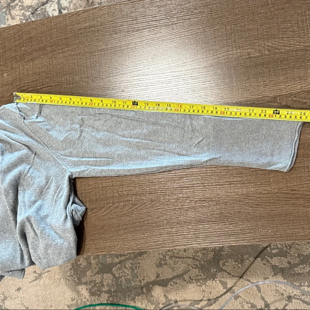 AEO GRAY BUTTON UP CARDIGAN WITH HOODIE - Picture 8 of 15